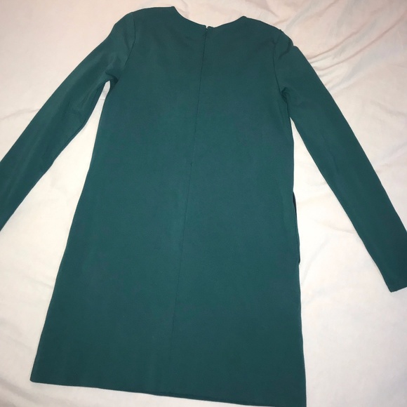 Sunday Best (Aritzia) Green ruffle-front long-sleeve dress size S - Picture 6 of 14